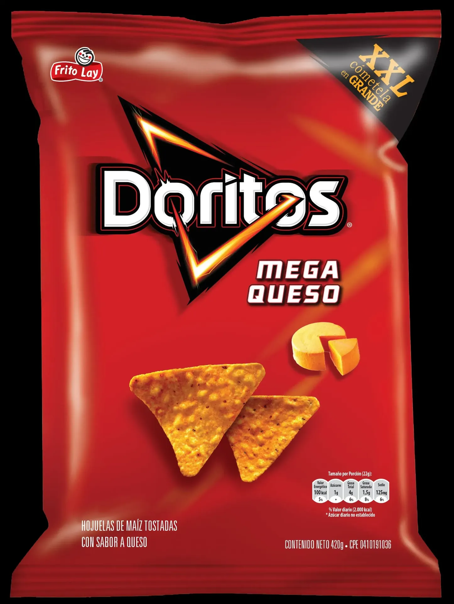 Snack Doritos XXL Mega queso x 420 gr
