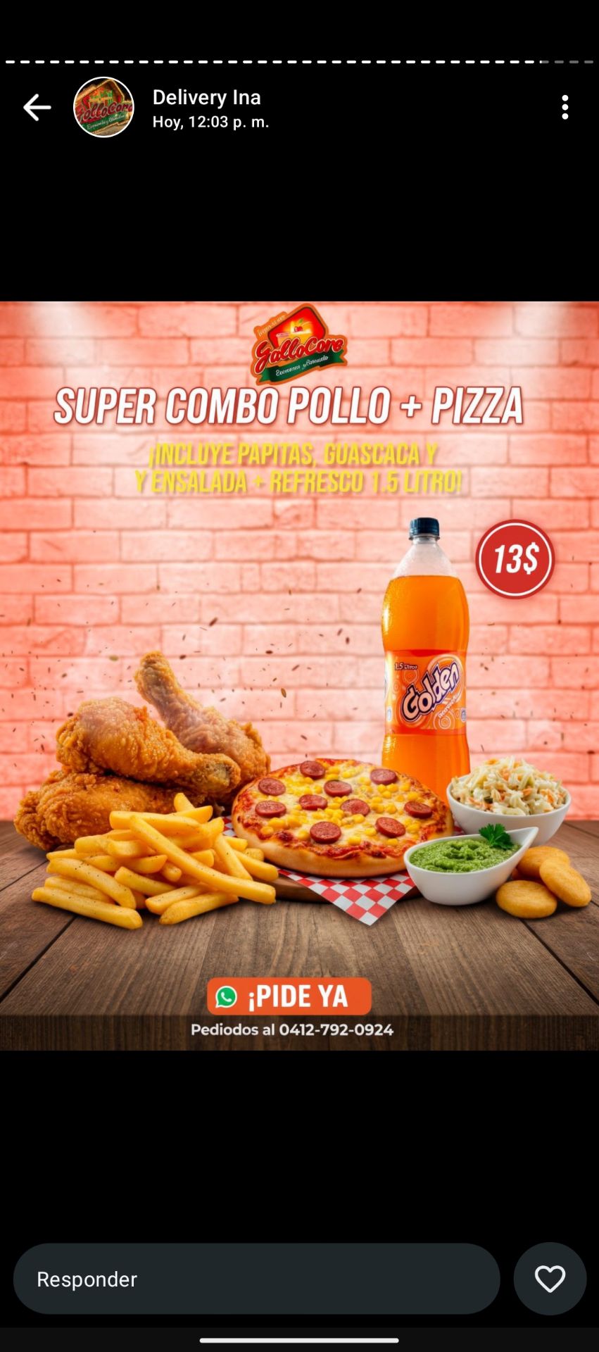 Combo Chicharrón de Pollo + Pizza Personal 