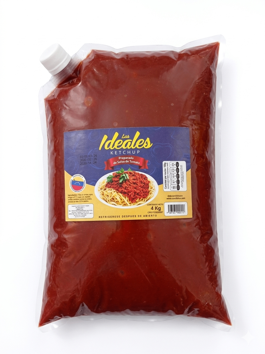 Salsa Ketchup Las Ideales 4 KG 