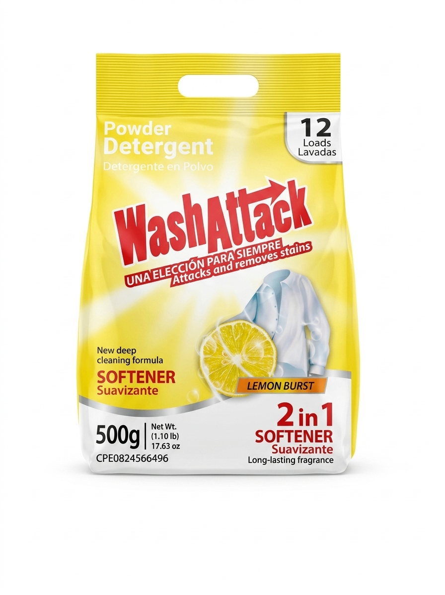 Detergente WashAttack Limón 500 GR