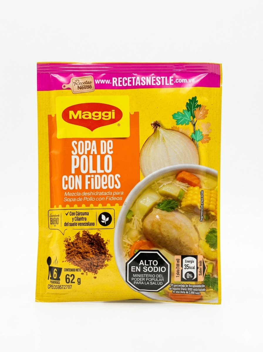 Sopa de pollo con fideos Maggi 62 GR 