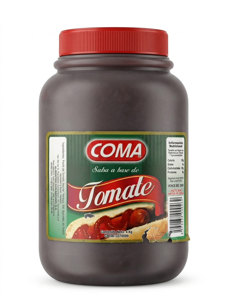 Salsa a base de tomate Coma 4 KG 