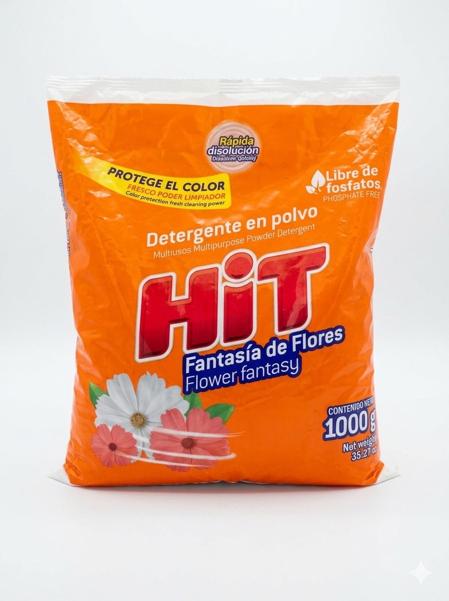 Detergente en Polvo HIT Fantasía de Flores 1 KG