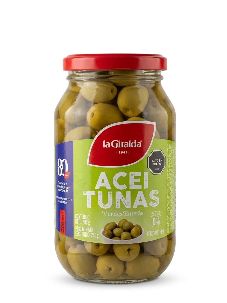 Aceitunas enteras La Giralda 500 GR