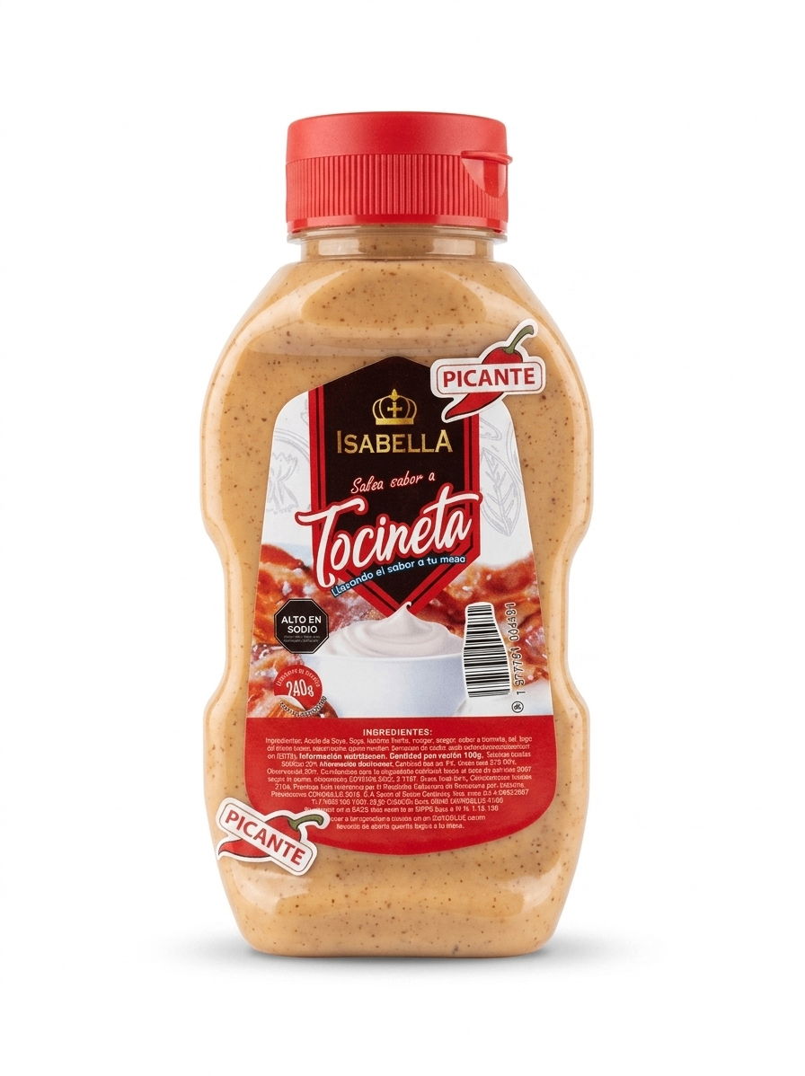 Salsa sabor a Tocineta Picante Isabella 240 GR