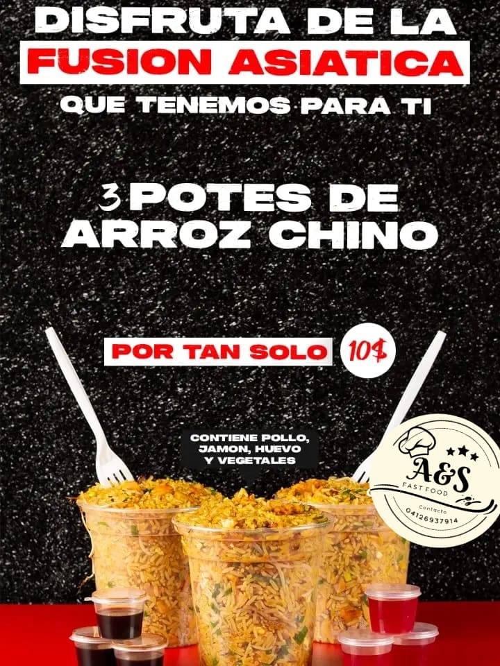 3 potes de arroz chino